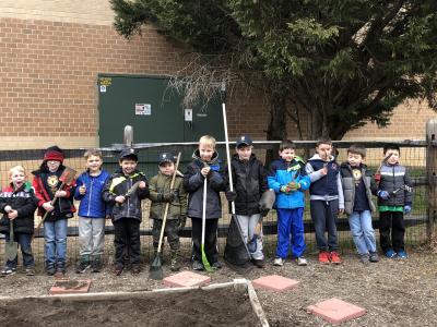 Cub Scouts Gardening at Silverbrook